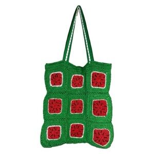 America & Beyond Watermelon Crochet Granny Square Tote NWOT